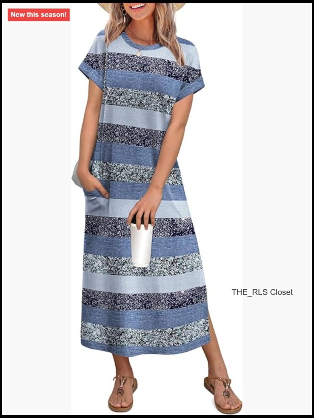 Maxi Dress with Pockets Casual Short Sleeve T-Shirt Style